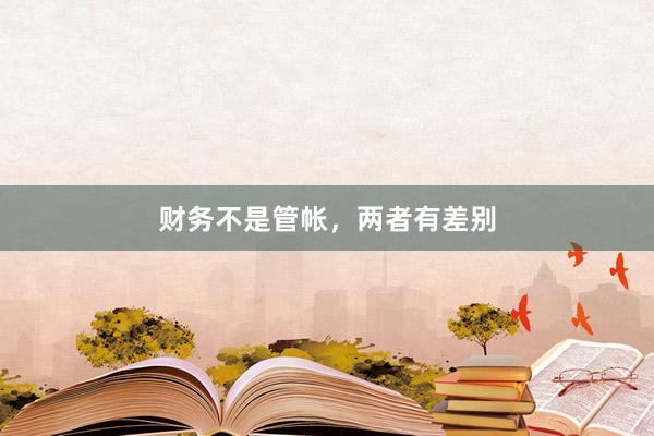 财务不是管帐，两者有差别