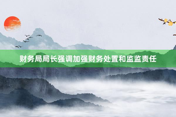 财务局局长强调加强财务处置和监监责任