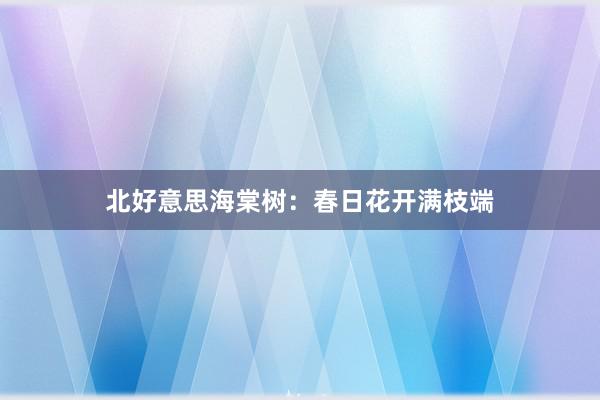 北好意思海棠树：春日花开满枝端