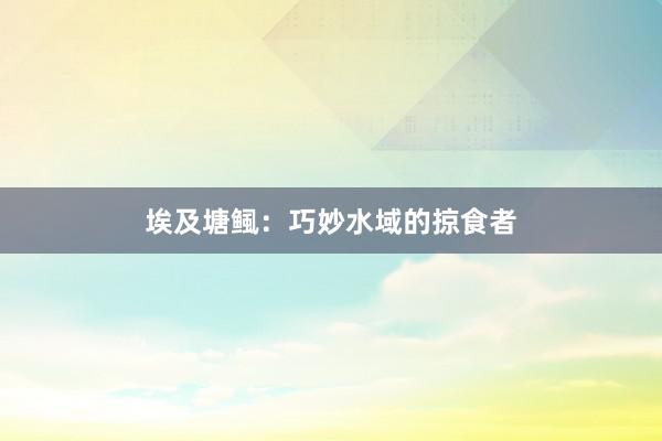 埃及塘鲺：巧妙水域的掠食者